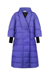 Quilted shell down coat Kioto, Blue