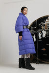 Quilted shell down coat Kioto, Blue